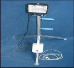 UV lamp mounted on a tripod